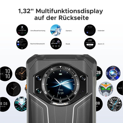 DOOGEE S119 Outdoor Handy Ohne Vertrag 10200mAh/33W Outdoor Smartphone 512GB+24GB/2TB, 1.32" Rückdisplay 6.72” FHD+ 120Hz Baustellenhandy, 100MP+16MP, IP68/ Fingerabdruck/ 3 Card Slot/NFC/Face ID