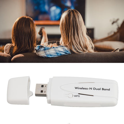 Kahesageduslik WiFi-adapter, 300Mbps WiFi-adapter Ralink RT3572 kiibistikuga USB WiFi-adapterile 2.4G 5.8G kahesageduslik