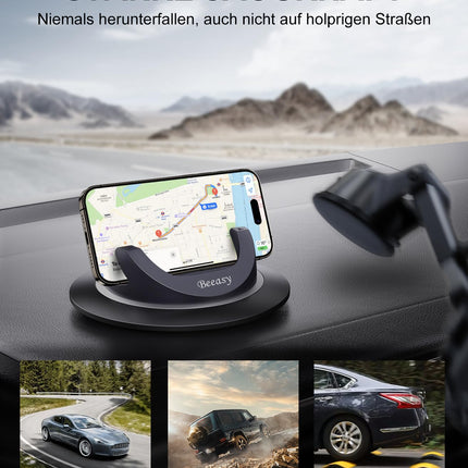 Beeasy Car Phone Holder, Car Dashboard Cell Phone Holder 360° Rotatable Car Mount Silicone Universal Car Phone Holder for Smartphone iPhone Samsung Xiaomi
