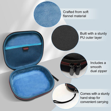 Headphone Case for JBL Tune 510BT/JBL Tune 520BT/500 for Sony WH-CH520, Eva Hard Case for JBL Tune 760 NC/JBL Tune500BT On-Ear Wireless Foldable Bluetooth Headphones (Black) Blue inside