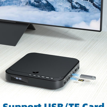 Mini DVD player for TV with high-quality drive offers fast and quiet reading, anti-shock, error correction and noise reduction