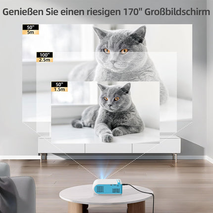 Nasini miniprojektor, 1080P toega kaasaskantav filmiprojektor, kodukino ja õues kasutamiseks, ühildub iOS-i ja Androidi telefoni, tahvelarvuti, sülearvuti, teleripulgaga, C-tüüpi, USB ja HDMI, projektori Bluetoothiga