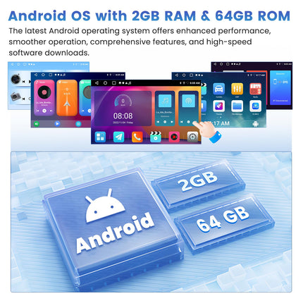 [2G+64G 10,36" ekraan] Inefala autoraadio 1 DIN Android 13 koos juhtmevaba Carplayga Android Auto, 10,36-tolline puutetundlik ekraan, autoraadio Bluetooth 1 DIN koos navigatsiooniga GPS WiFi RDS/FM SWC USB mikrofon tahavaatekaamera