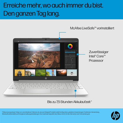 HP Laptop | 15.6" FHD display | Intel Celeron N4500 | 4 GB DDR4 RAM | 128 GB SSD | Intel UHD Graphics | Windows 11 Home in S mode | QWERTZ keyboard | Silver | incl. Microsoft Office 365 Single
