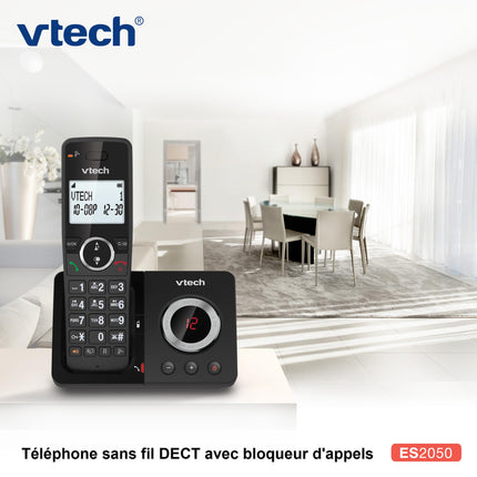VTech Digital Cordless Phone ES2050, Simple Answering Machine, Blocker for Unwanted Calls