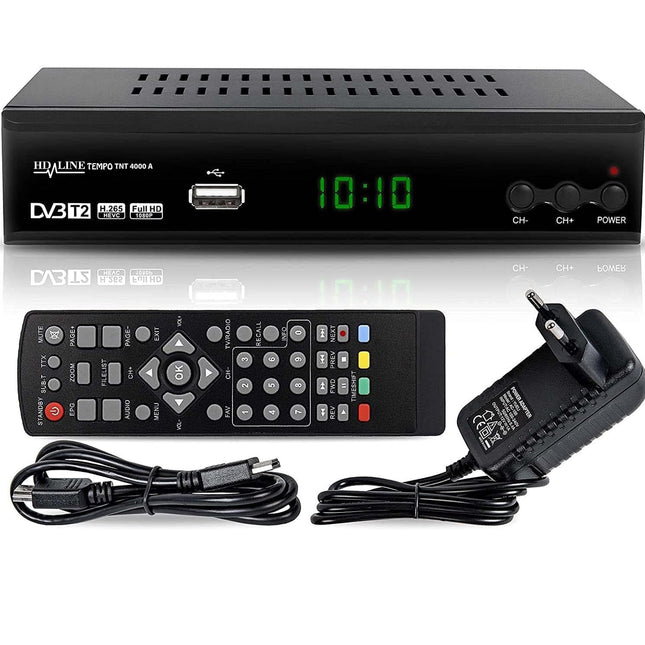 hd-line Tempo 4000 A DVBT2 vastuvõtja Full HD 1080P 4K telerile (HEVC/H.265 HDMI SCART, USB 2.0, DVBT-2, DVB-T2, DVB T2, DVBT 2), vastuvõtja, reserv, vastuvõtja, must, tmp4000