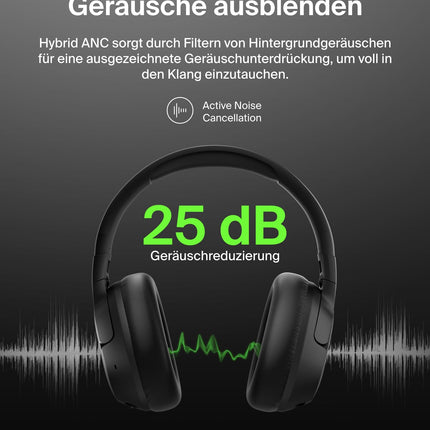 Belkin SoundForm Isolate mürasummutavad kõrvaklapid, juhtmevabad Bluetooth-kõrvaklapid, mikrofoniga peakomplekt, kõrvapealsed kõrvaklapid 60-tunnise esitusajaga, sügav bass, CloudCushion kõrvaklapid – mustad