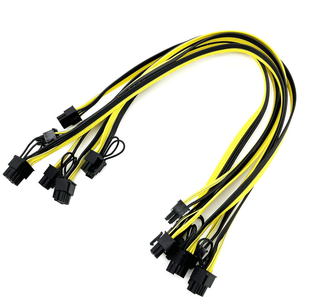 LeHang 6X 6-pin PCI-E kuni 8-pin (6+2) PCI-E (isas-isas) GPU toitekaabel (50cm), kaarti ei kuulu komplekti