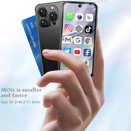 Hipipooo 4G mininutitelefon, kahe SIM-kaardiga, 3,88-tolline ekraan, 2,0+5,0 MP topeltkaamera, 1950 mAh aku, Android 12 minitelefon lastele (4GB+64GB, must)