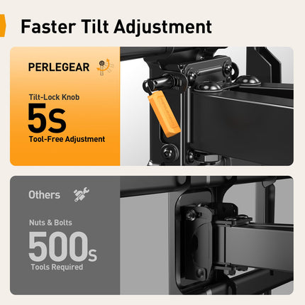 Perlegeari teleri seinakinnitus 32–85-tollistele teleritele kuni 60 kg, pööratav ja kallutatav seinakinnitusega teler, tööriistavaba kallutusega telerikinnitus, max VESA 600x400 mm, PGLF6