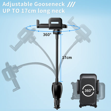 SOAIY 3-ühes universaalne autotelefoni hoidik, laadimisfunktsiooniga, QC3.0, kiirlaadimisega, kahe USB-ga autolaadijaga, 38W, 12V/24V, sigaretisüütaja toiteplokk, LED-pinge näidik nutitelefonidele