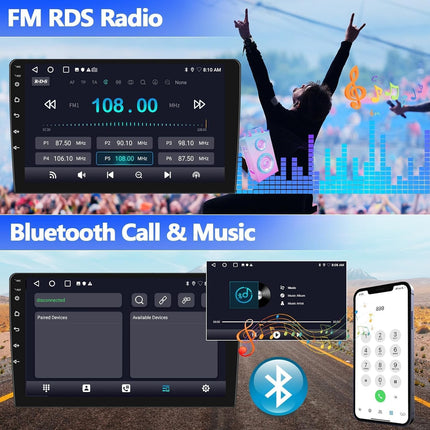 [2+64G] SIXWIN Android 13 autoraadio Ford Fiestale 2009-2017 koos Carplay/Android Auto/Mirrorlinkiga, 9-tolline mahtuvuslik puuteekraan, toetab WiFi/GPS/FM/Bluetoothi