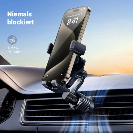 UGREEN autotelefoni hoidik 360° pööratav mobiiltelefoni hoidik autoventilatsiooniga, gravitatsioonisüsteemi ja metallist konksklambriga navigeerimiseks. Ühildub mudelitega 16, 15, 14, 13, 12Pro Max, Galaxy 23 Ultra jne.