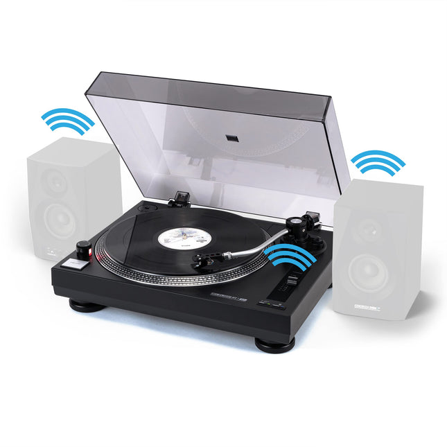 Reloop RT-1 BT rihmülekandega plaadimängija DJ ja HiFi rakenduste jaoks, Bluetooth-väljund juhtmevabaks ühenduseks Bluetooth-kõlaritega, eelmonteeritud Ortofoni magnetiline helipeasüsteem