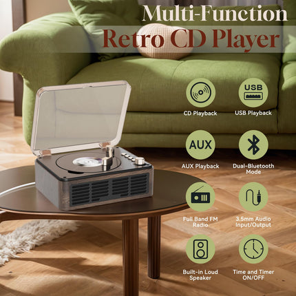 Gueray CD-mängija Bluetooth-raadio CD-mängijaga, kõlariga, toetab USB-taasesitust, AUX-taasesitust audioraamatute jaoks