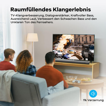 Heymell 150W 2.1-kanaliline teleri heliriba integreeritud subwooferiga, 91 cm Clear Voice'i ruumilise heli süsteem, heliriba Bluetooth HDMI ARC optiline AUX. Komplektis HDMI-kaabel