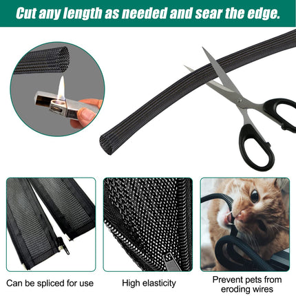 4 pieces x 1.5m cable duct desk flexible management, cable management black with zipper, diameter 2-2.5cm, cable sleeve cable cable organizer management for PC cable protection