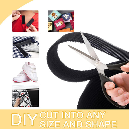 TEUVO Velcro Cable Ties, 100mm x 3M Non-Adhesive Hook and Loop Fastener for Cable Tying, DIY Crafts, Curtain Fastening, Reusable Hook and Loop Tape for Cable Management around Home and Office
