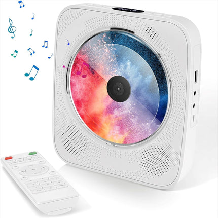 CD-mängija Bluetooth kaasaskantav CD-mängija seinale kinnitatava kodukinosüsteemiga Boombox puldiga, HiFi kõlarid USB MP3 taasesitusega, FM-raadio, 3,5 mm AUX-sisend kõrvaklappide jaoks