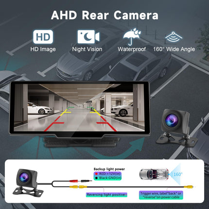 Hodozzy autoraadio kaasaskantav CarPlay juhtmevaba Android Auto armatuurlauaga esikaameraga 9,3-tolline puutetundlik ekraan CarPlay ekraan auto Bluetooth digitaalne meedia vastuvõtja satelliitnavigatsioon videosalvestus tahavaatekaamera