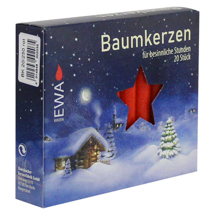 OLShop AG Pakis 2 punast kuuseküünalt, u 13 x 105 mm (2 x 20 tk) Jõuluküünlad, jõulupuuküünlad, püramiidküünlad