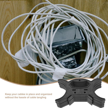 KOMBIUDA 8-piece cable storage holder, light cable organizer, rope winder for fairy lights, cable management holder for light cables, practical cable organizer for home and garden