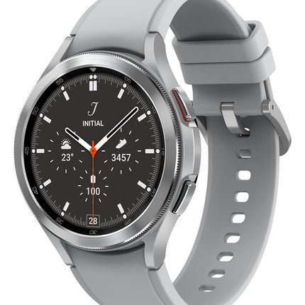 Samsung Galaxy Watch4 Classic, Round Bluetooth Smartwatch, Wear OS, Rotating Bezel, Fitness Watch, Fitness Tracker, 46 mm, Silver (German Version)