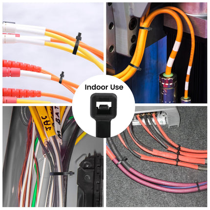 Hosuni 1000 pieces cable ties black, 100/150/200/250/300 mm cable tie set, robust nylon cable ties for cable management, home, garden, office and DIY