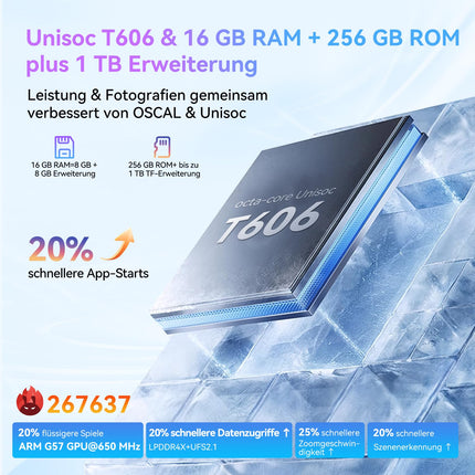 OSCAL Tiger 10 Android 14 nutitelefon ilma lepinguta, 90Hz kaheksatuumaline nutitelefon 256GB+16GB/1TB TF, mobiiltelefonid ilma lepinguta HD+ 6.56 tolli, 50MP+8MP, sõrmejälje/näotuvastusega, 4G kahe SIM-kaardiga, OTG/5180mAh - roheline