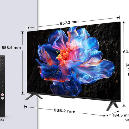 TCL 43V6C 43-tolline 4K UHD nutiteler – HDR10+, HVA-paneel, Dolby Vision, Google TV, HDMI 2.1, DVB-T2/C/S2, Bluetooth 5.2, hääljuhtimine Alexa ja Google Assistantiga
