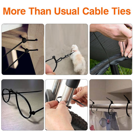 Cable Ties Black Set 700 Pieces, Cable Ties Small [3.6 mm] x 100/150/200/250/300 mm Tensile Strength 18 kg UV-Resistant Robust, Industrial Nylon Cable Tie Set