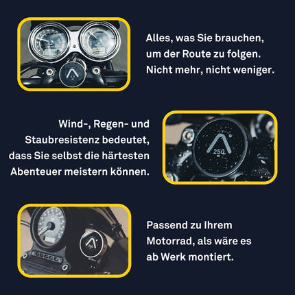 Beeline Moto Navi - must | Marsruudi planeerimine üle maailma | Ilmastikukindel | USB-laadimine | GPS-navigatsioon mootorratastele ja tõukeratastele koos kinnitusega