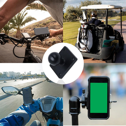 UTMACH 2 pakki 1-tollist mobiiltelefoni kuulliigendit ruudukujulise alusega kuulpea kinnitusega alumiiniumist mobiiltelefoni hoidiku kuuladapter kruvidega mootorratta satelliitnavigatsiooni kinnitusele