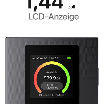 Tenda mobiilne WiFi ruuter LCD-ekraaniga, Wi-Fi 6 kaasaskantav leviala, 2100mAh aku, USB-C port, Plug &amp; Play, WPA3, 4G modem, MiFi, minisuuruses, ühildub lukustamata Nano SIM-kaartidega, MF6