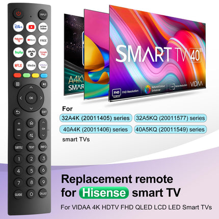 Remote Control for Hisense TVs Universal TV Remote - EN2Q36H for Hisense VIDAA 4K HDTV FHD QLED LCD LED Smart TVs