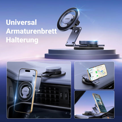 UGREEN MagSafe Car Mount Rotates 360°, Car Phone Holder Suitable for All Car Dashboards Compatible with iPhone 16 15 14 13 12 Pro Max Plus Mini, MagSafe Case