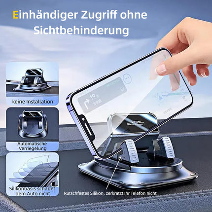 XYWCAI autotelefoni hoidik, armatuurlauale libisemisvastane universaalne autotelefoni hoidik 360° pööratav autokinnitus autotelefoni hoidik iPhone'ile, Samsungile, Xiaomile, 4–7-tollistele nutitelefonidele, must