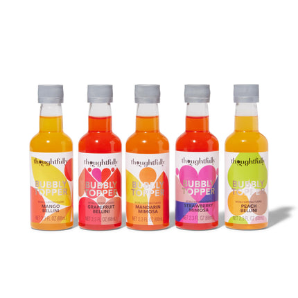Läbimõeldult Prosecco kokteilikatete kinkekomplekt - 5 erinevat maitset nt virsik, maasikas ja mango - 5 x 68 ml