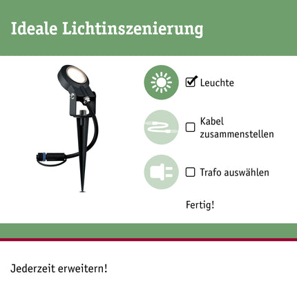 Paulmann lighting system Plug&amp;Shine LED garden spotlight LED 6 W warm white Plug&amp;Shine Sting 93934