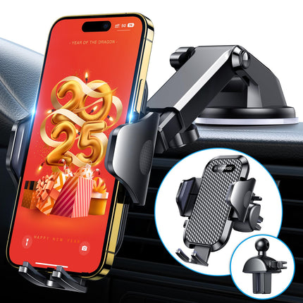VANMASS autotelefoni hoidik 2025 uuendus Super stabiilne 3-ühes iminapp ja ventilatsioon 100% ohutu universaalne autotelefoni hoidik Paindlik sobib kõigile iPhone 16/15 /14/13 Pro Max Samsung S24/S23 Xiaomi