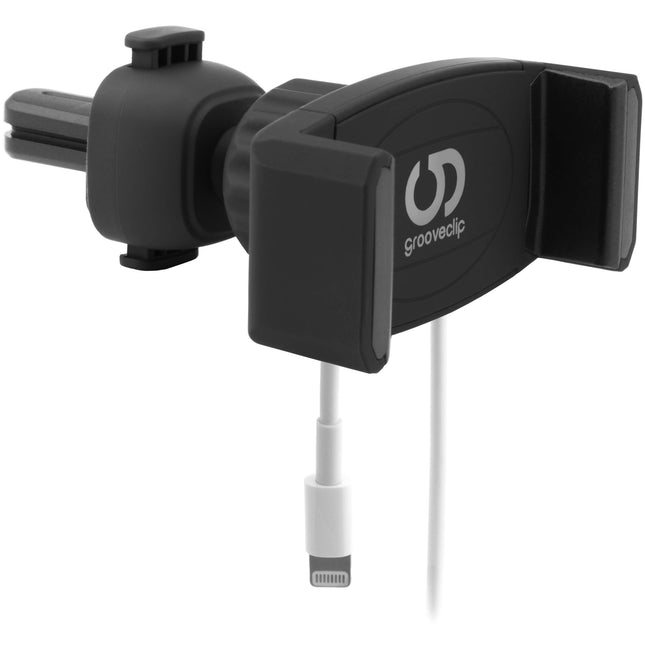 grooveclip AIR Slider 2 - universaalne mobiiltelefoni hoidik auto ventilatsioonivõrede jaoks - nutitelefoni laadimiskaabli hoidikuga - iPhone'ile, Samsungile, LG-le, Sonyle, Huaweile, Xiaomile, ASUS-ile, Oppole, OnePlusile, HTC-le