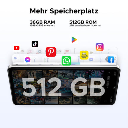DOOGEE Note 59 Pro+ Android 15 nutitelefon, lukustamata 5G, 512 GB ROM + 36 GB RAM, kaheksatuumaline protsessor, 6250 mAh, 6,75" HD+, 120 Hz värskendussagedus, 50 MP + 8 MP, kahe SIM-kaardiga, lukustamata mobiiltelefonid/OTG/GPS/NFC/sõrmejäljelugeja