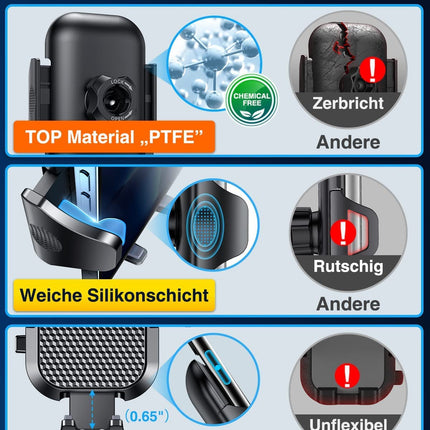 VANMASS autotelefoni hoidik 2025 uuendus Super stabiilne 3-ühes iminapp ja ventilatsioon 100% ohutu universaalne autotelefoni hoidik Paindlik sobib kõigile iPhone 16/15 /14/13 Pro Max Samsung S24/S23 Xiaomi