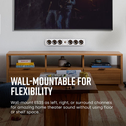 Polk Audio SIGS35CELWT Signature Elite ES35 keskkõlar, õhuke, kõrgresolutsiooniga keskkõlar, Hi-Res sertifitseeritud, Dolby Atmos ja DTS:X ühilduv, valge