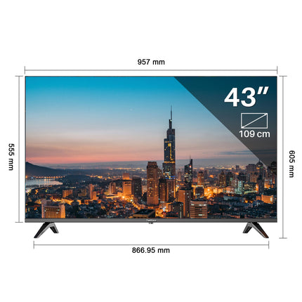 TEEVIEW TV43QQG-EU 43" Google Smart QLED 4K UHD TV, Wi-Fi, Bluetooth, 3x HDMI, Triple Tuner, Voice Control, Integrated Streaming Apps