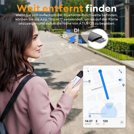 ATUVOS rahakoti jälgimiskaart õhuke 1,6 mm, Air Smart Tag kaart, mis ühildub Apple Find My rakendusega (ainult iOS, Android ei ole toetatud), Bluetoothi ​​esemete leidja reisikohvri/rahakoti/kohvri/kottide ja muu jaoks