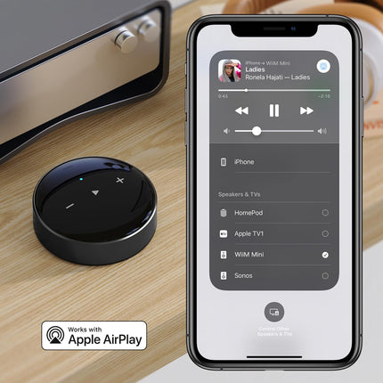 WiiM Mini AirPlay 2 Receiver, Multiroom Music Streamer, DAC &amp; Preamplifier, Compatible with Alexa and Siri Voice Assistants, Streams Spotify, Amazon Music, Tidal and more