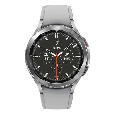 Samsung Galaxy Watch4 Classic, Round Bluetooth Smartwatch, Wear OS, Rotating Bezel, Fitness Watch, Fitness Tracker, 46 mm, Silver (German Version)