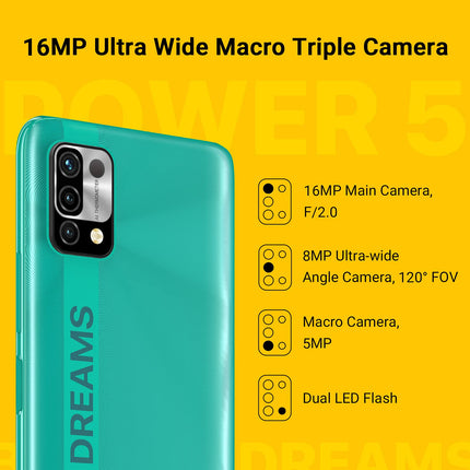UMIDIGI nutitelefon ilma lepinguta, 4GB+32GB kaheksatuumaline mobiiltelefon soodsalt, 6150mAh aku, mobiiltelefon ilma lepinguta, 6,53" HD+ ekraan, 16MP+8MP, 3 kaardipesa, kahe SIM-kaardiga 4G mobiiltelefonid/OTG (roheline)