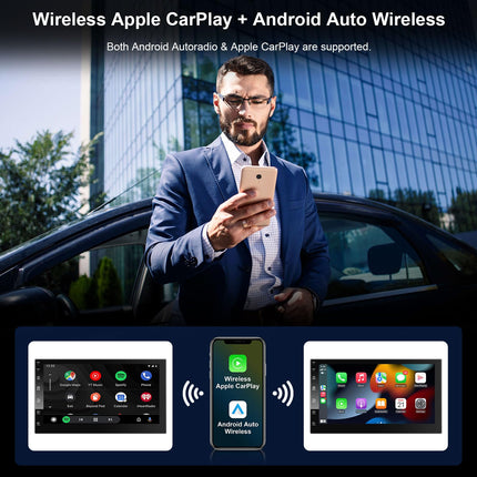 CarPlay juhtmevaba adapter, Android Auto juhtmevaba Apple CarPlay koos Plug and Play juhtmevaba automängu adapteriga, et teisendada juhtmega CarPlay juhtmevabaks (YouTube'i jms tuge ei ole).